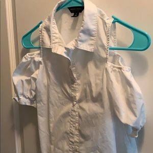 Girls off the shoulder white shirt